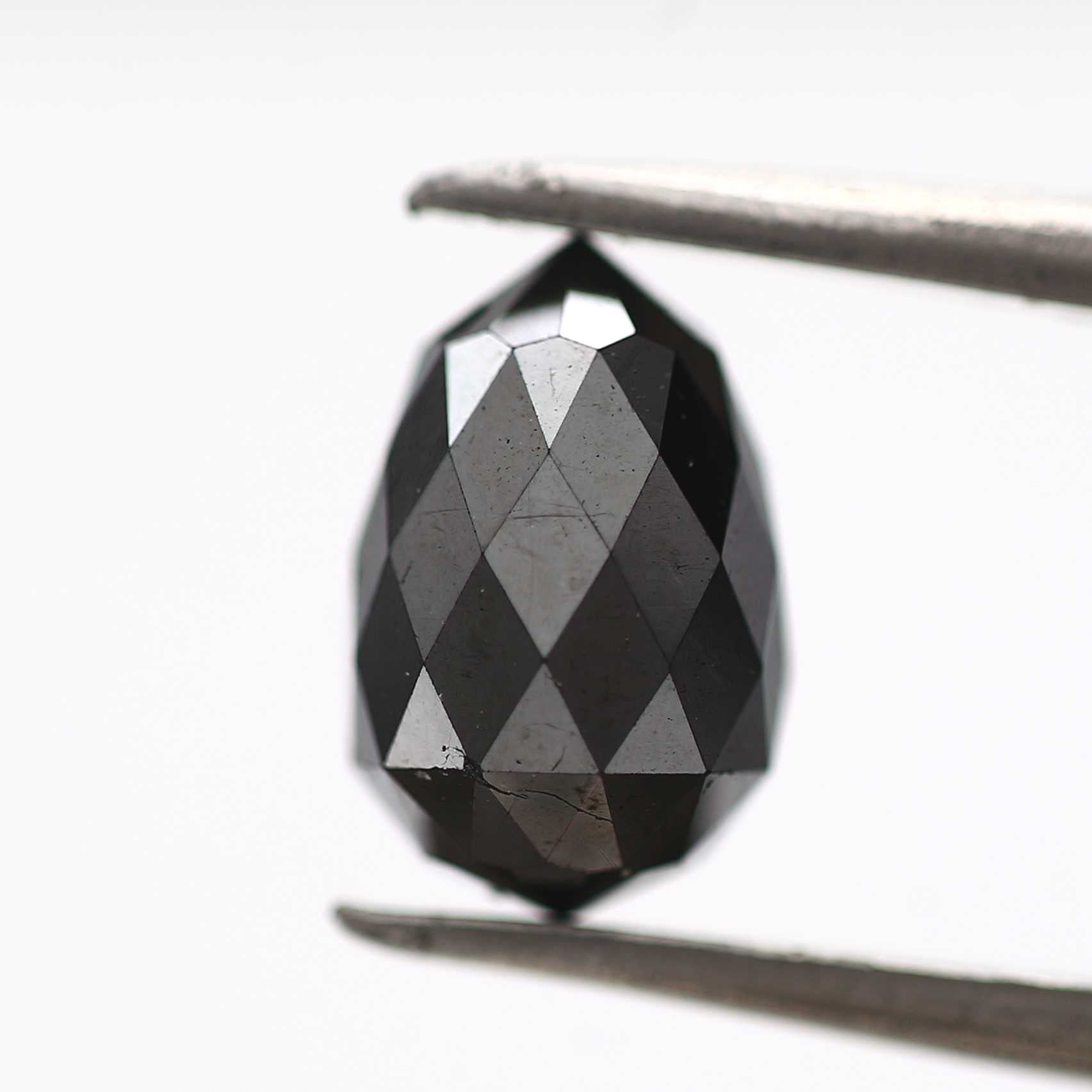 2.22 ct Natural Black Tear Drops Loose Diamond Beads for Jewelry